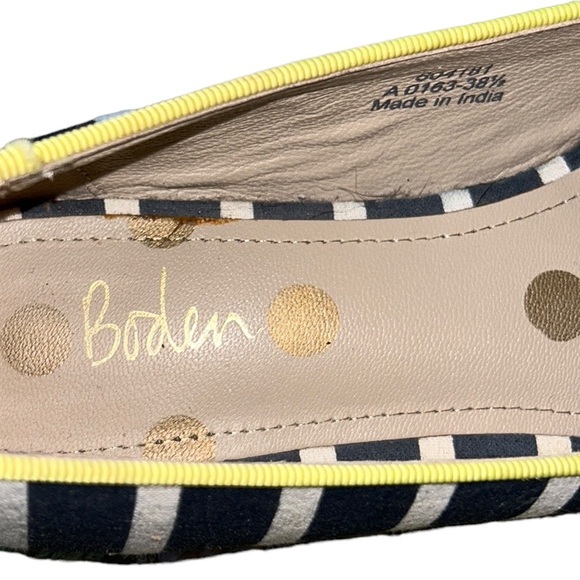 Boden Rowan Navy Blue Striped Yellow Tassel Slipper Loafers - 38.5 / 7.5 - Picture 13 of 16